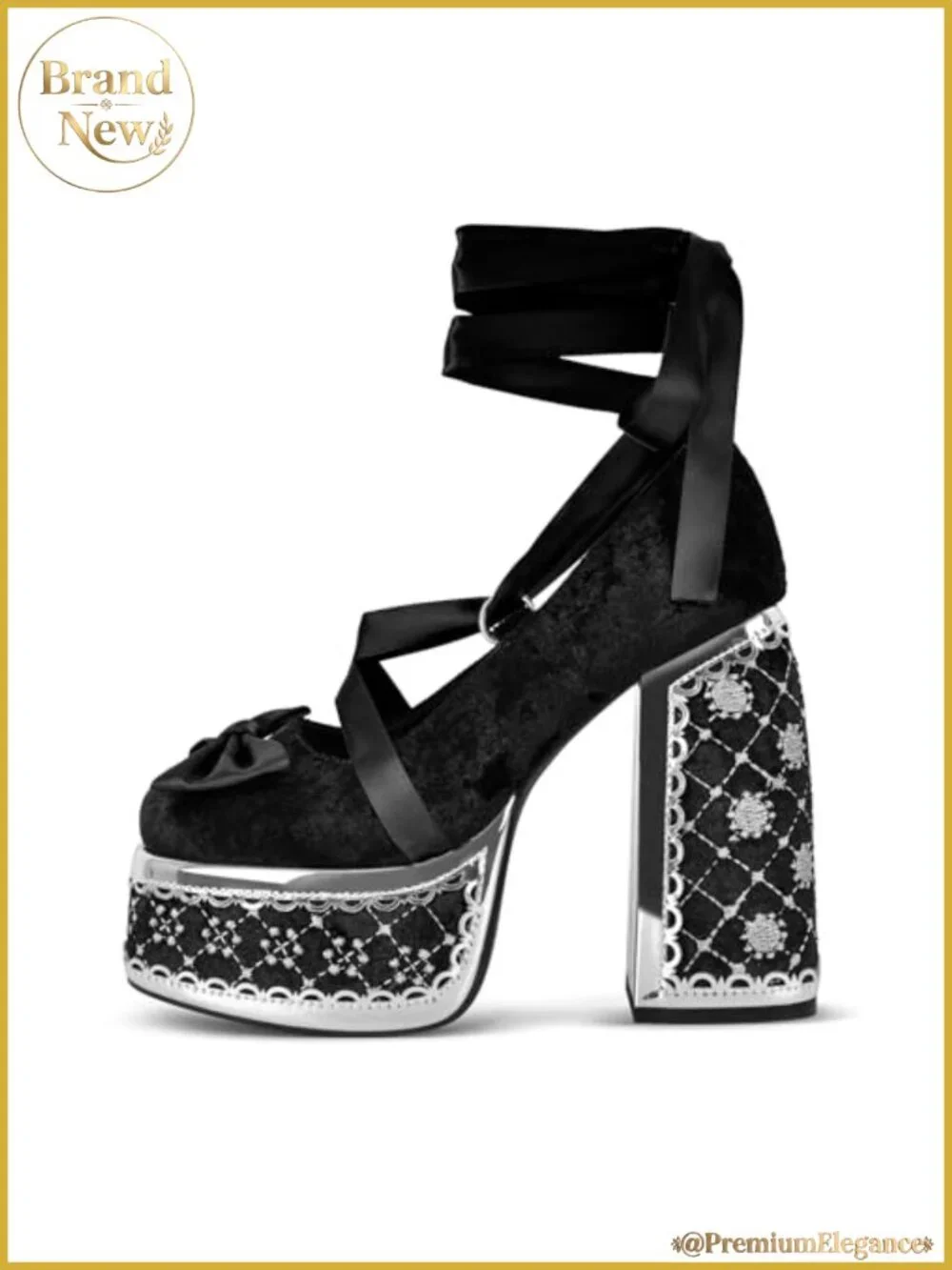 High Platform Chunky Heel Ankle Strap Closed Toe Pumps Party Shoes